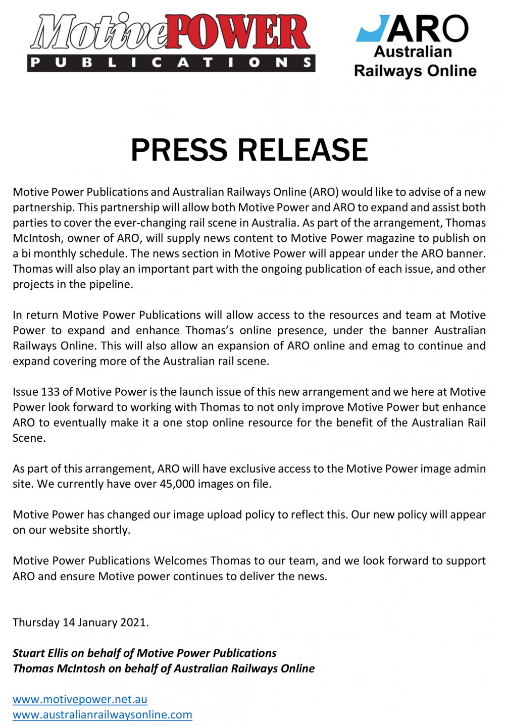 Motive Power and ARO press release – Motive Power – Australia's Leading ...